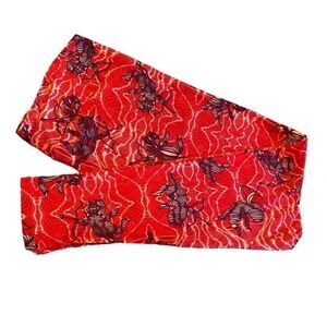 0486 LuLaRoe Valentine Size T & C Leggings Red and Black Cupid Arrow Print New